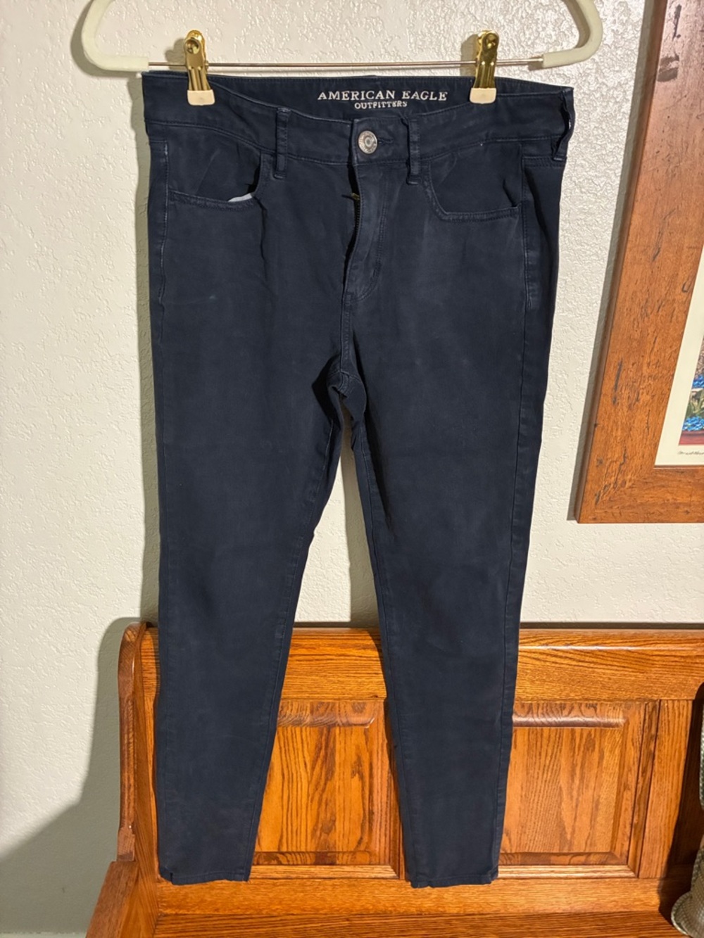 American Eagle Outfitters Men's Dark Navy Skinny Jeans